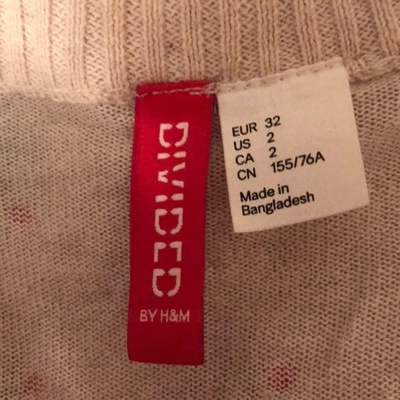 DIVIDED By H&M Poke A Dot Cardigan Button Up Cover Up - Size 2 - Picture 2 of 2